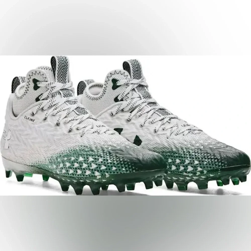 Under Armour Spotlight Clone 3.0 MC 'White Emerald' football cleats. NWT in Box!